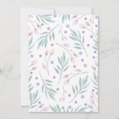 Vögel und rosa Blume Woodland Babydusche Einladung (Rückseite)