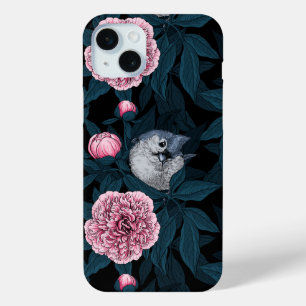 Vögel und rosa Pfingstrosenblüten mit Blättern Case-Mate iPhone Hülle