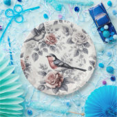 Vögel und Rose Pappteller (Party)