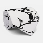 Vögel und Sakura Zweige Japanische Malerei Krawatte (Gerollt)