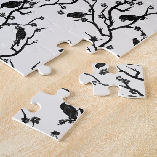Vögel und Sakura Zweige Japanische Malerei Puzzle (Seite)