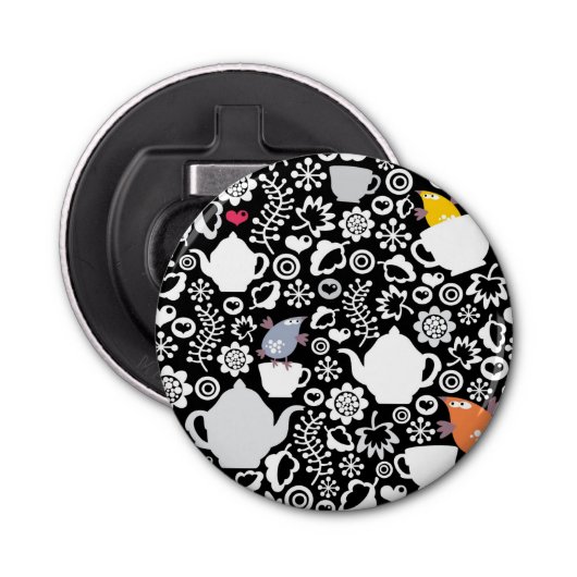 Vogel- und Schalenmuster Flaschenöffner (Vorderseite)