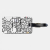 Vogel- und Schalenmuster Gepäckanhänger (Rückseite horizontal)