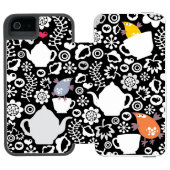 Vogel- und Schalenmuster Incipio iPhone Geldbeutel-Hülle (Folio Geöffnet)