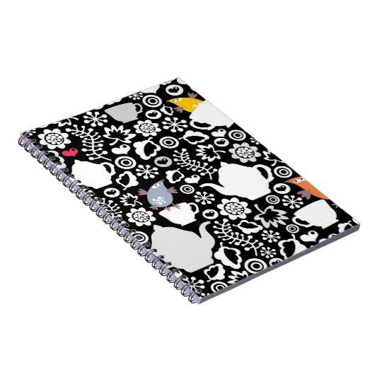 Vogel- und Schalenmuster Notizblock (Rechte Seite)