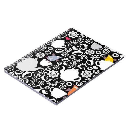 Vogel- und Schalenmuster Notizblock (Linke Seite)