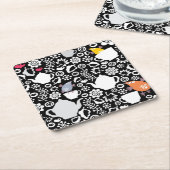 Vogel- und Schalenmuster Rechteckiger Pappuntersetzer (angewinkelt)