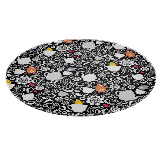 Vogel- und Schalenmuster Schneidebrett (Ecke)