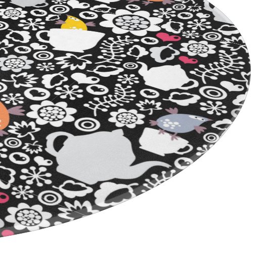 Vogel- und Schalenmuster Schneidebrett (Ecke)