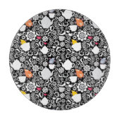 Vogel- und Schalenmuster Schneidebrett (Vorderseite)