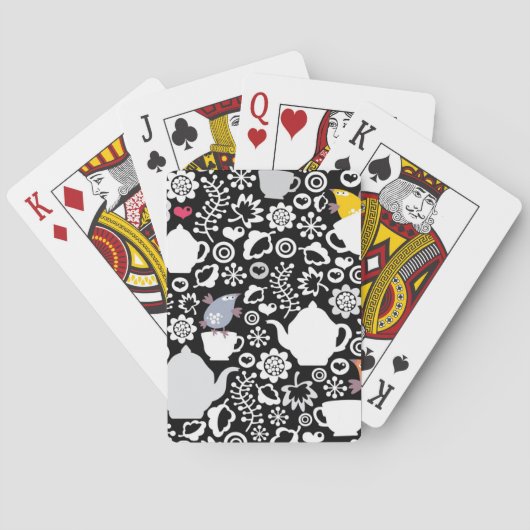 Vogel- und Schalenmuster Spielkarten (Rückseite)