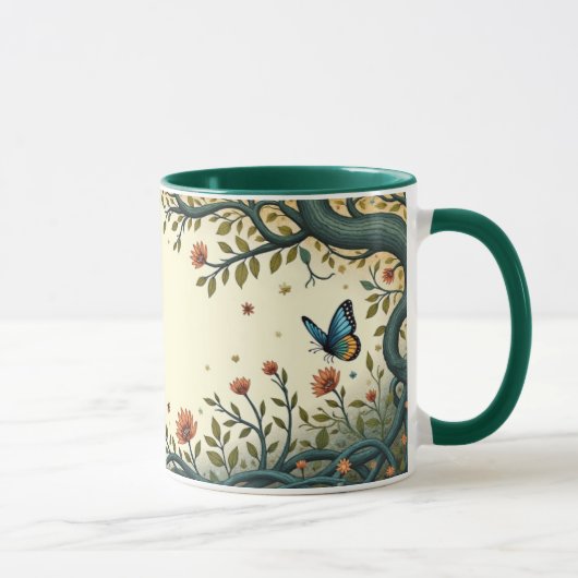 Vogel und Schmetterling Tasse (Rechts)