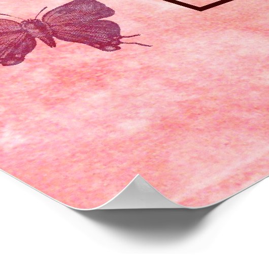 Vögel und Schmetterlinge Poster (Ecke)