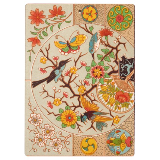 Vögel und Schmetterlinge Zwischenablage Klemmbrett (Rückseite)