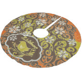 Vogel- und Schneeflocken-Wirbel Holiday Tree Skirt Polyester Weihnachtsbaumdecke (Schrägansicht)