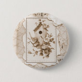 Vögel und Shabby Chic Button (Vorderseite)