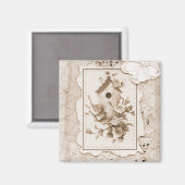 Vögel und Shabby Chic Magnet (Vorderseite/Rückseite)