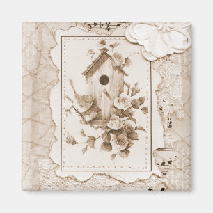 Vögel und Shabby Chic Magnet