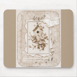Vögel und Shabby Chic Mousepad