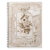 Vögel und Shabby Chic Notizblock (Vorderseite)
