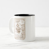 Vögel und Shabby Chic Zweifarbige Tasse (Vorderseite Links)