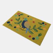 Vogel und Sommer Blume| Vogelgeschenk Fußmatte (Schrägansicht)