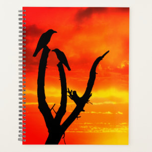 Vögel und Sonnenuntergänge Planer