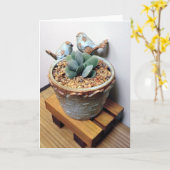 Vögel und Succulents Notecard Karte (Gelbe Blume)