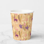 Vögel und Uniköre auf der Frühjahrswiese Pappbecher (Links)