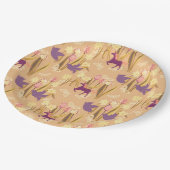 Vögel und Uniköre auf der Frühjahrswiese Pappteller (Schrägansicht)