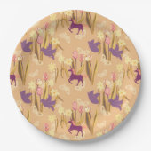 Vögel und Uniköre auf der Frühjahrswiese Pappteller (Vorderseite)