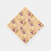 Vögel und Uniköre auf der Frühjahrswiese Serviette (Ecke)