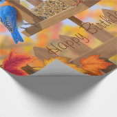 Vögel und Vogelfeeder Herbst-Herbstfarben Geschenkpapier (Ecke)