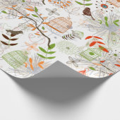 Vögel und Vogelkäfige Geschenkpapier (Ecke)