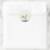 Vogel- und Walaufkleber Runder Aufkleber (Tasche)