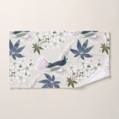Vögel und weiße Blume. Badhandtuch Set (Handtuch)
