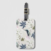 Vögel und weiße Blume. Gepäckanhänger (Vorderseite Vertikal)