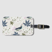 Vögel und weiße Blume. Gepäckanhänger (Vorderseite (Horizontal))