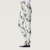 Vögel und weiße Blume. Leggings (Links)