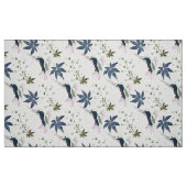 Vögel und weiße Blume. Stoff (Fat Quarter (45,7 x 55,9 cm))