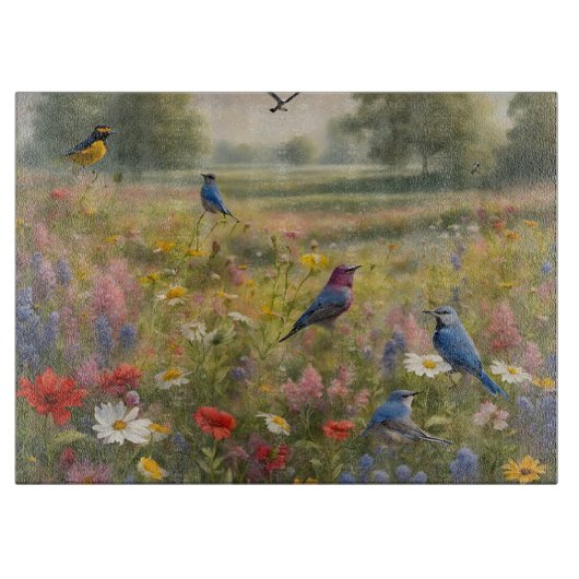 Vögel und Wildblumen im Land Schneidebrett (Vorderseite)
