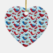 Vögel und Winteräpfel Keramik Ornament (Hinten)