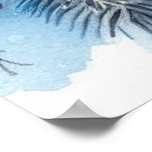 Vogel- und Winterlandschaft 10 Poster (Ecke)