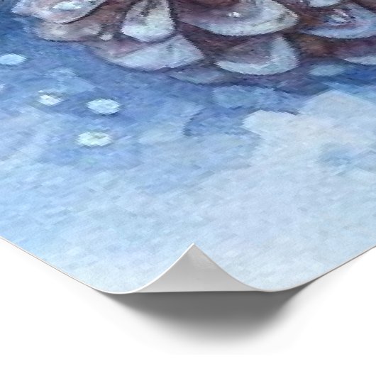 Vögel und Winterlandschaft 17 Poster (Ecke)