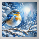 Vogel- und Winterlandschaft 20 Poster (Vorne)