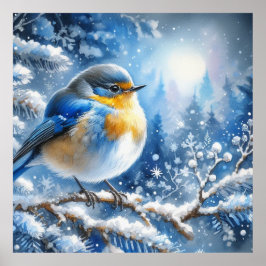 Vogel- und Winterlandschaft 20 Poster