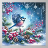 Vogel- und Winterlandschaft 22 Poster (Vorne)
