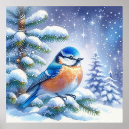 Vogel- und Winterlandschaft 26 Poster