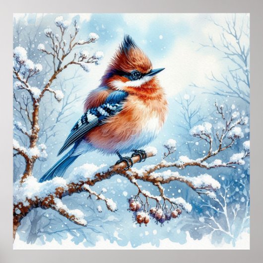 Vogel- und Winterlandschaft 29 Poster (Vorne)