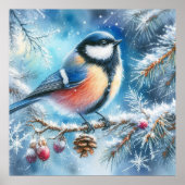 Vogel- und Winterlandschaft 30 Poster (Vorne)